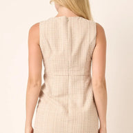 Mittoshop Tweed Sleeveless Mini Dress-Dresses-Trendsi-[option4]-[option5]-[option6]-[option7]-[option8]-Shop-Boutique-Clothing-for-Women-Online