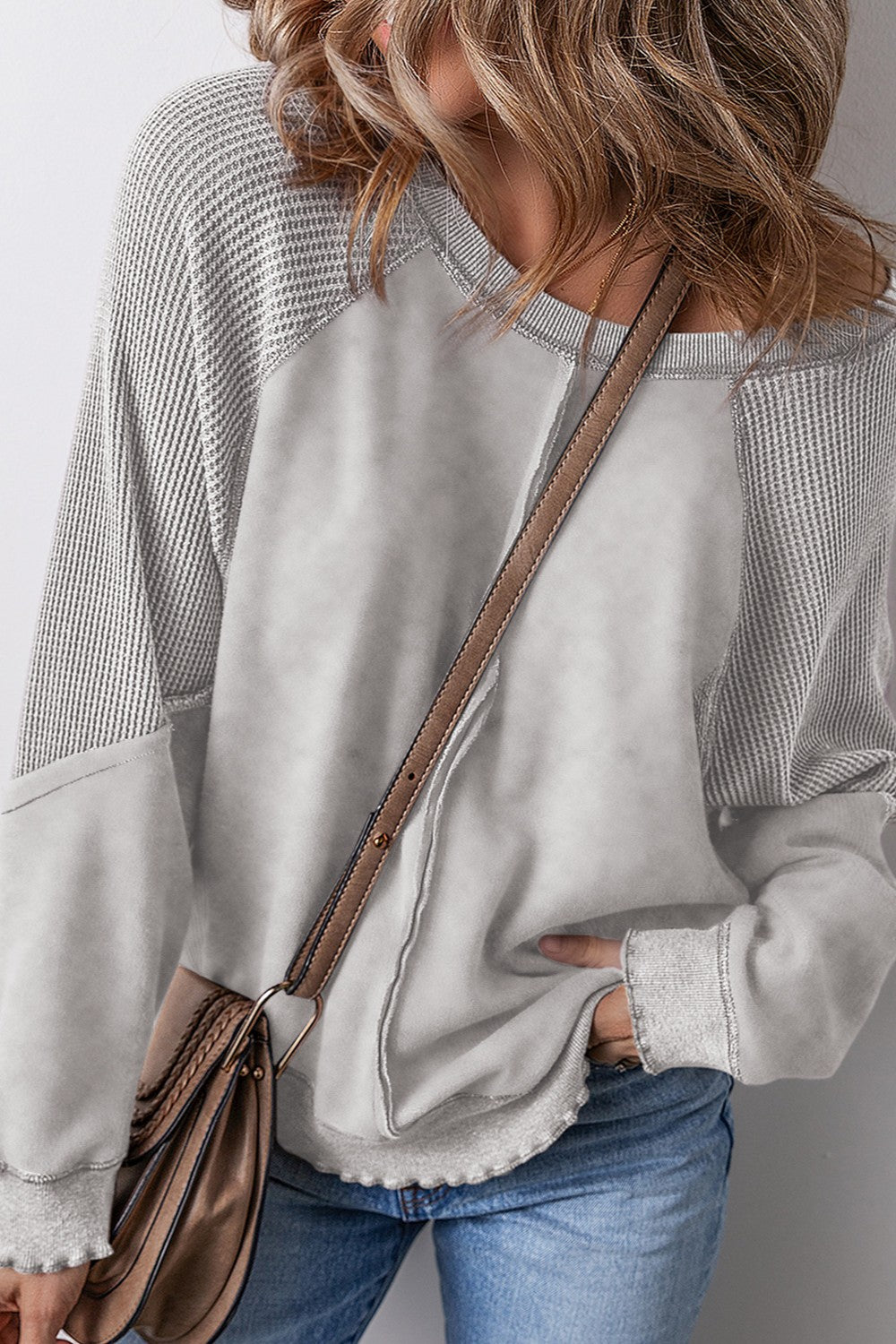 Brandi Mineral Wash Exposed Seam Long Sleeve Sweatshirt-Trendsi-Gray-S-[option4]-[option5]-[option6]-[option7]-[option8]-Shop-Boutique-Clothing-for-Women-Online