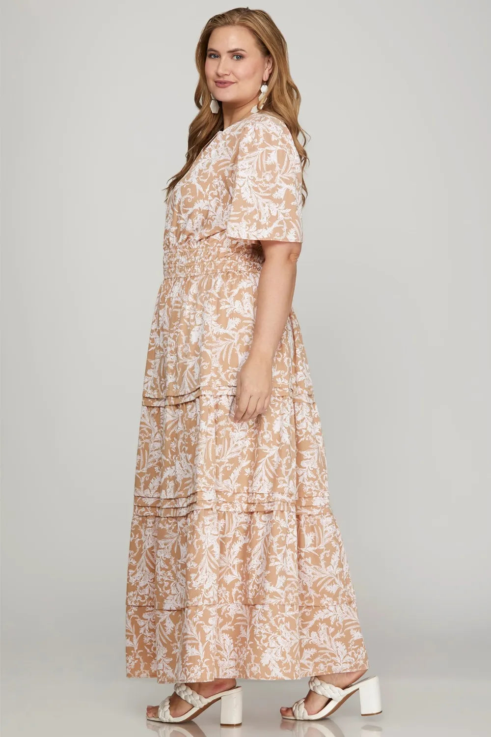 She + Sky Printed Notched Woven Tiered Pintuck Maxi Dress with Side Pockets-Dresses-Trendsi-[option4]-[option5]-[option6]-[option7]-[option8]-Shop-Boutique-Clothing-for-Women-Online
