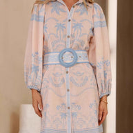 Printed Button Down Shirt Dress with Belt-Dresses-Trendsi-[option4]-[option5]-[option6]-[option7]-[option8]-Shop-Boutique-Clothing-for-Women-Online