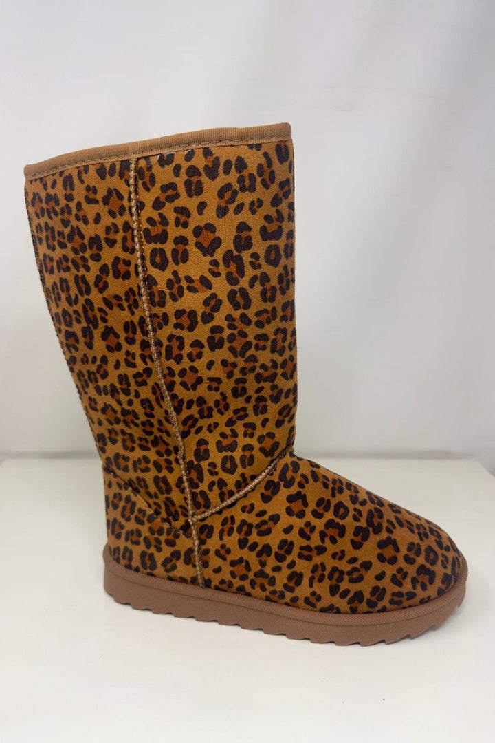 WILD DIVA Leopard Suede Round Toe Boots-Trendsi-[option4]-[option5]-[option6]-[option7]-[option8]-Shop-Boutique-Clothing-for-Women-Online