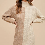 Annie Wear Color Block Turtleneck Sweater Dress-Dresses-Trendsi-[option4]-[option5]-[option6]-[option7]-[option8]-Shop-Boutique-Clothing-for-Women-Online