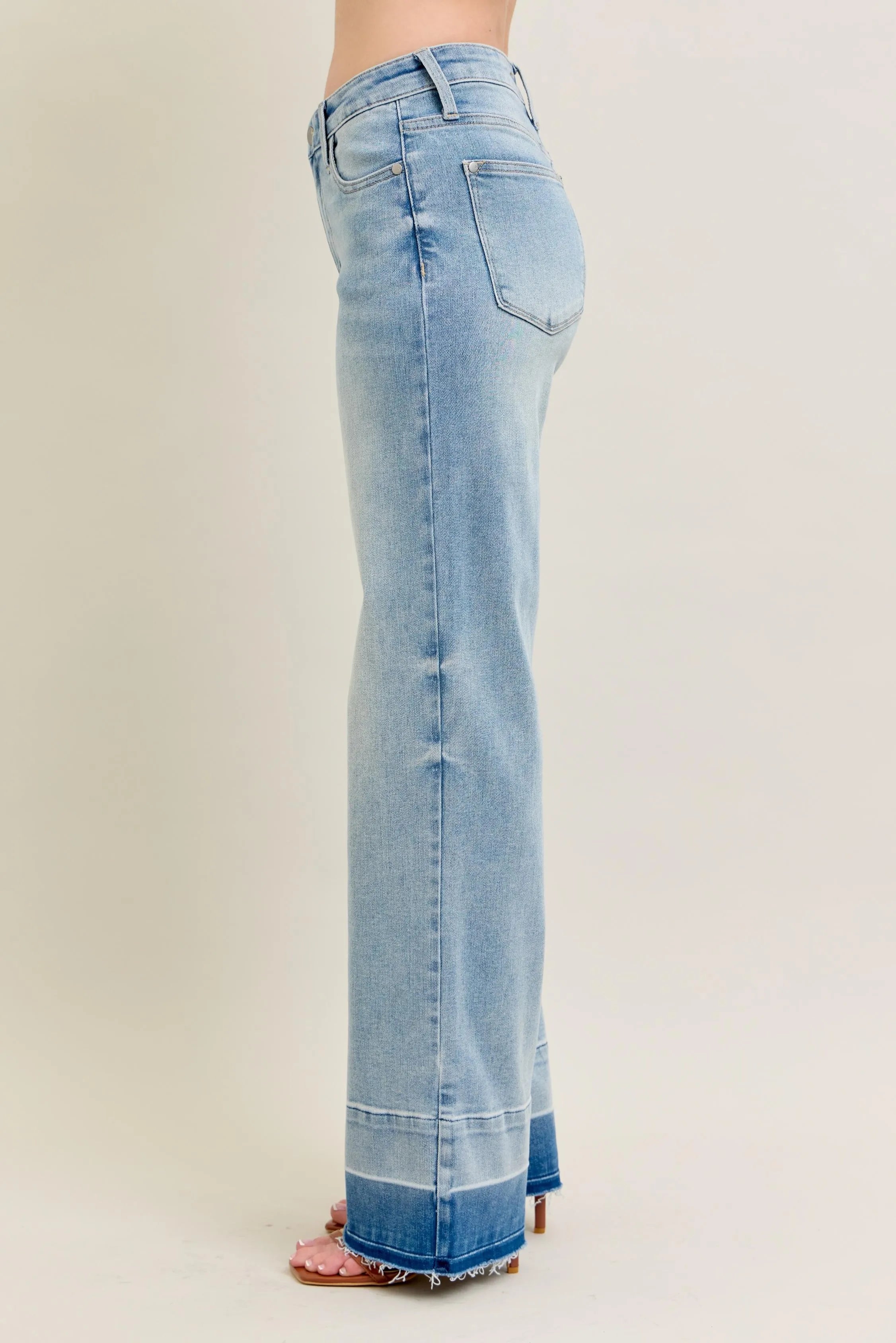 Judy Blue Release Hem Wide Leg Jeans-Trendsi-[option4]-[option5]-[option6]-[option7]-[option8]-Shop-Boutique-Clothing-for-Women-Online