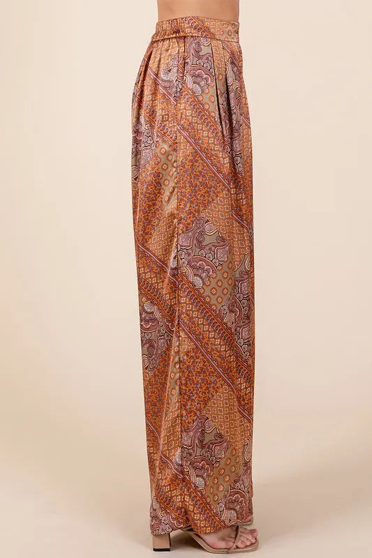 Mittoshop Paisley Patchwork Print Satin Wide Leg Pants-pants-Trendsi-[option4]-[option5]-[option6]-[option7]-[option8]-Shop-Boutique-Clothing-for-Women-Online