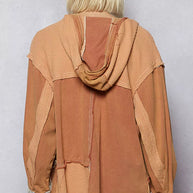 POL Button Down Hooded Jacket with with Star Patch Pattern-Coats & Jackets-Trendsi-[option4]-[option5]-[option6]-[option7]-[option8]-Shop-Boutique-Clothing-for-Women-Online