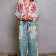 POL Texture Woven Button Down Hooded Shirt with Drawstring Hem-Shirts-Trendsi-[option4]-[option5]-[option6]-[option7]-[option8]-Shop-Boutique-Clothing-for-Women-Online