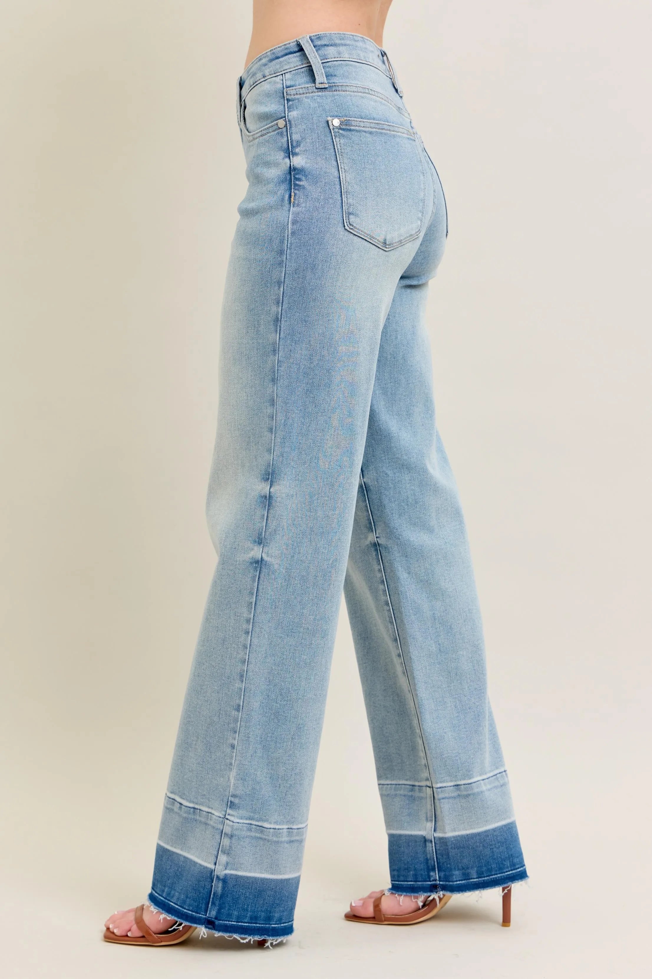 Judy Blue Release Hem Wide Leg Jeans-Trendsi-[option4]-[option5]-[option6]-[option7]-[option8]-Shop-Boutique-Clothing-for-Women-Online