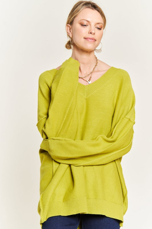 V-NECK OVERSIZED SWEATER PLUS SIZE-Jade By Jane-[option4]-[option5]-[option6]-[option7]-[option8]-Shop-Boutique-Clothing-for-Women-Online
