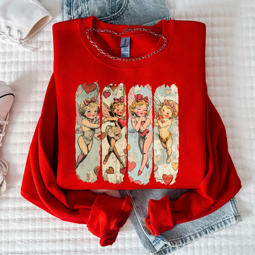 Vintage cupid Tee/Sweatshirt -red-sweatshirt-Knox and Nell Wholesale-[option4]-[option5]-[option6]-[option7]-[option8]-Shop-Boutique-Clothing-for-Women-Online