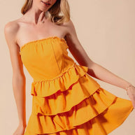 SO ME Strapless Ruffle Layered Game Day Cheer Up Dress-Dresses-Trendsi-[option4]-[option5]-[option6]-[option7]-[option8]-Shop-Boutique-Clothing-for-Women-Online