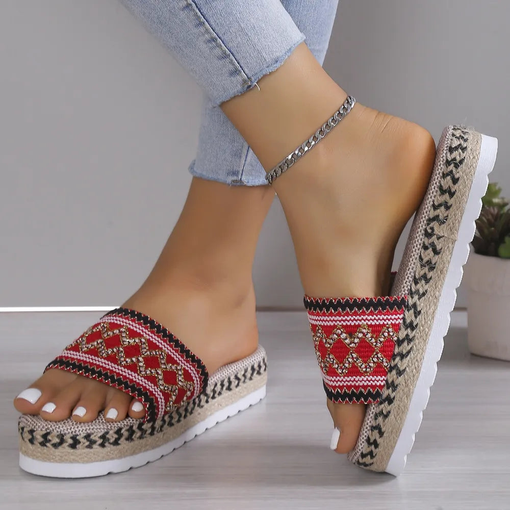 Geometric Weave Platform Sandals-Sandals-Trendsi-[option4]-[option5]-[option6]-[option7]-[option8]-Shop-Boutique-Clothing-for-Women-Online