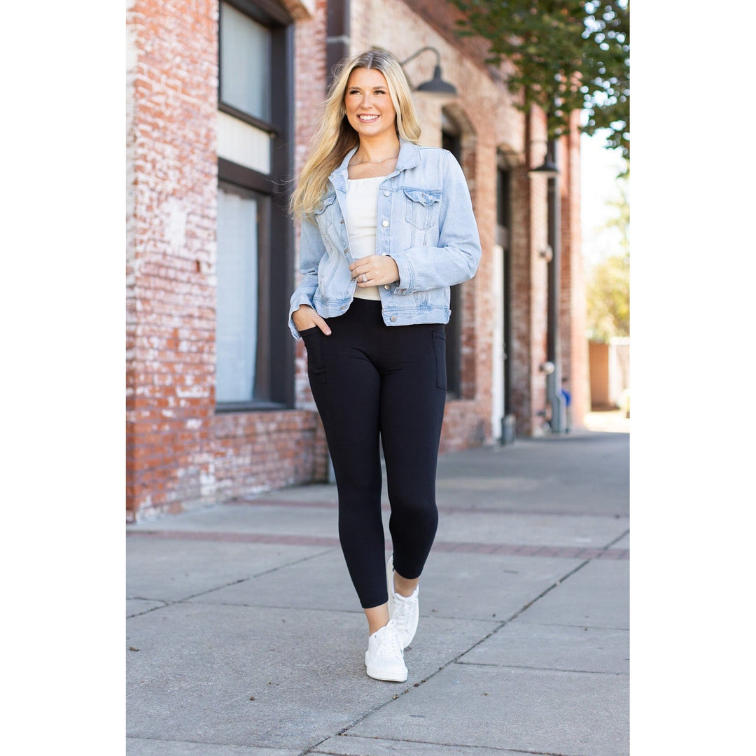 The Alana - 7/8 Ankle Length BLACK Leggings with Pockets-JuliaRoseWholesale-[option4]-[option5]-[option6]-[option7]-[option8]-Shop-Boutique-Clothing-for-Women-Online