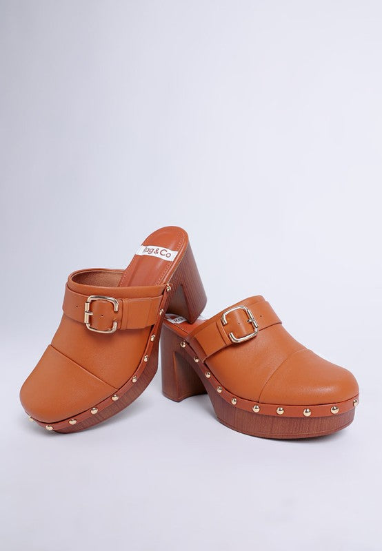 Septim Genuine Leather Studded Clog Heels-Rag Company-[option4]-[option5]-[option6]-[option7]-[option8]-Shop-Boutique-Clothing-for-Women-Online