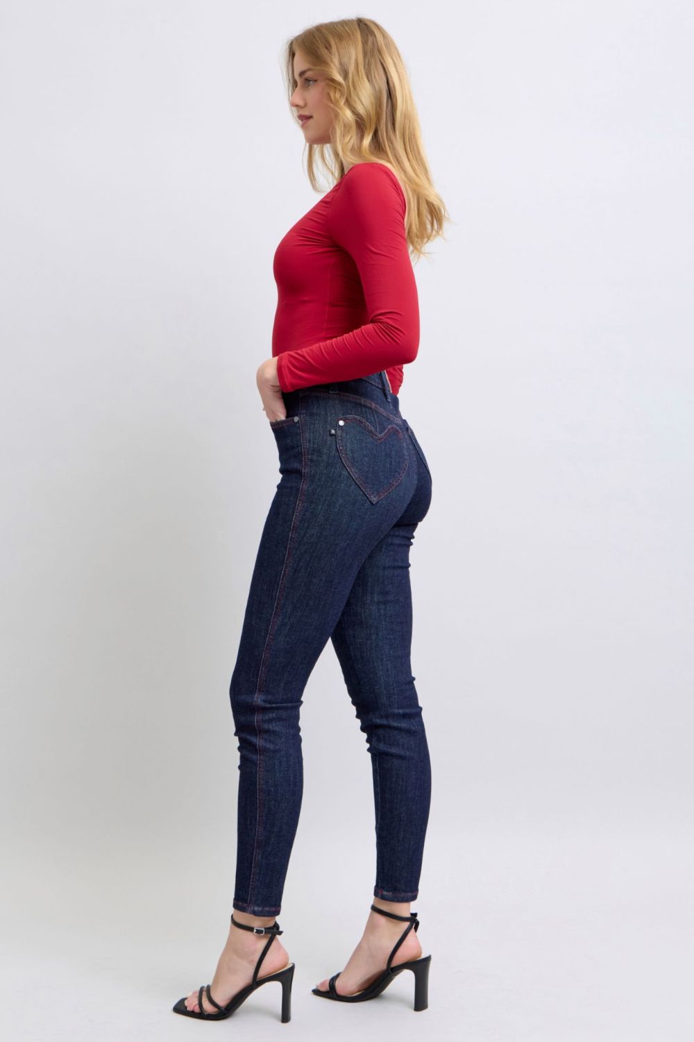 Judy Blue Heart Shaped Back Pockets Skinny Jeans-Trendsi-[option4]-[option5]-[option6]-[option7]-[option8]-Shop-Boutique-Clothing-for-Women-Online