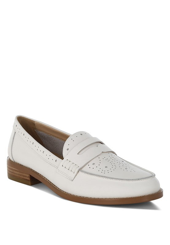 Clotilda Perforated Low Heel Loafers-Rag Company-[option4]-[option5]-[option6]-[option7]-[option8]-Shop-Boutique-Clothing-for-Women-Online