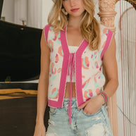 BiBi Leopard Sweater Vest With Front Tie and Scallop Detail-Trendsi-[option4]-[option5]-[option6]-[option7]-[option8]-Shop-Boutique-Clothing-for-Women-Online