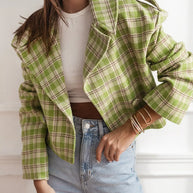Plaid Lapel Collar Cropped Outerwear-jacket-Trendsi-[option4]-[option5]-[option6]-[option7]-[option8]-Shop-Boutique-Clothing-for-Women-Online