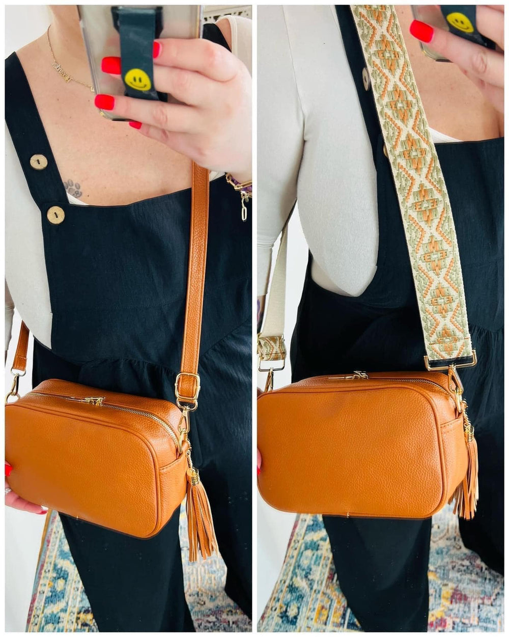 Crossbody Vegan Leather Spring Bag - multiple colors-The Bee Chic Boutique-Camel-[option4]-[option5]-[option6]-[option7]-[option8]-Shop-Boutique-Clothing-for-Women-Online