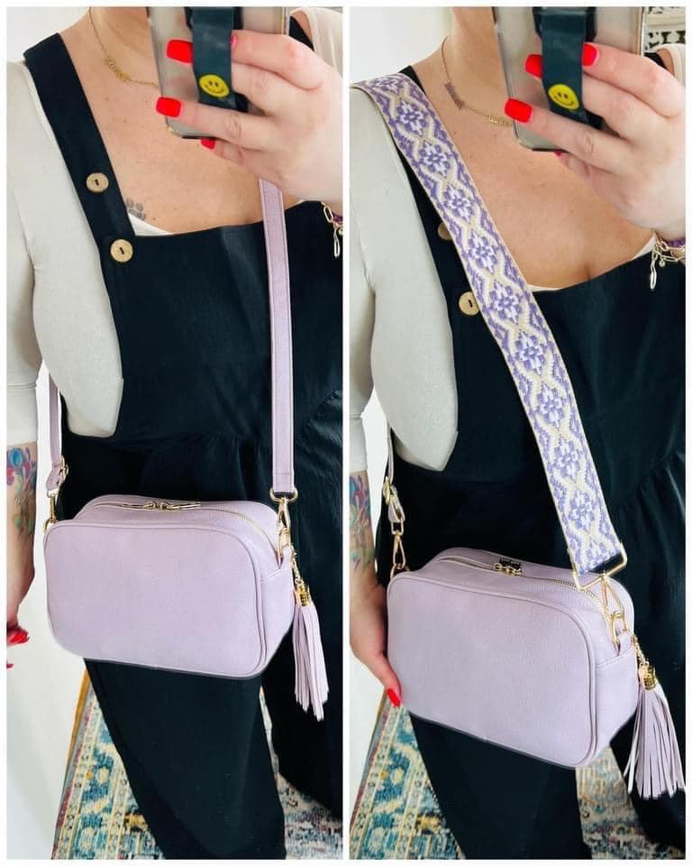 Crossbody Vegan Leather Spring Bag - multiple colors-The Bee Chic Boutique-Lavender-[option4]-[option5]-[option6]-[option7]-[option8]-Shop-Boutique-Clothing-for-Women-Online