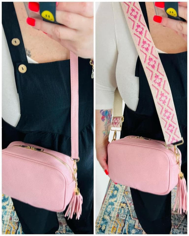 Crossbody Vegan Leather Spring Bag - multiple colors-The Bee Chic Boutique-Pale Pink-[option4]-[option5]-[option6]-[option7]-[option8]-Shop-Boutique-Clothing-for-Women-Online