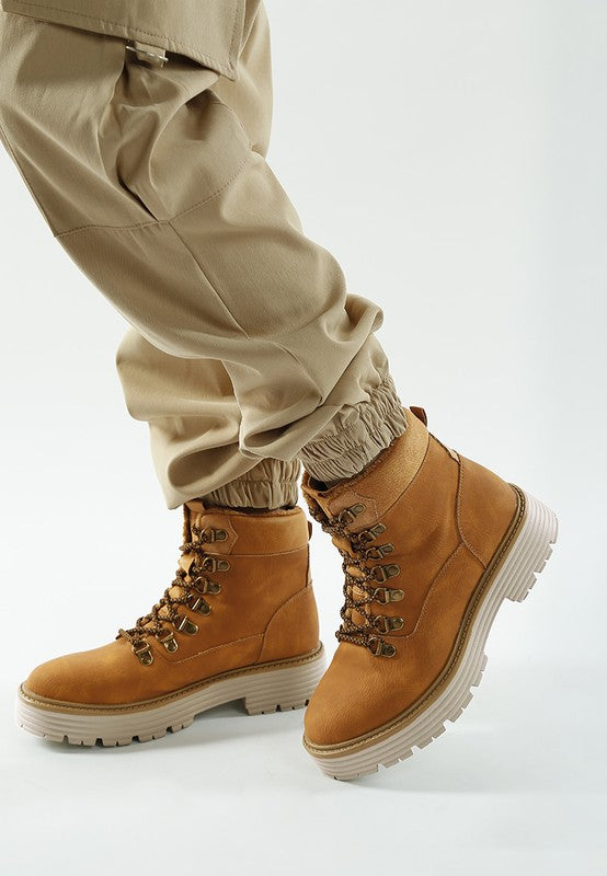 Boskoff Lace-Up Chunky Warm Ankle Boots-Rag Company-[option4]-[option5]-[option6]-[option7]-[option8]-Shop-Boutique-Clothing-for-Women-Online