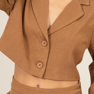 HYFVE Cropped Button-Down Blazer-Crop Tops-Trendsi-[option4]-[option5]-[option6]-[option7]-[option8]-Shop-Boutique-Clothing-for-Women-Online