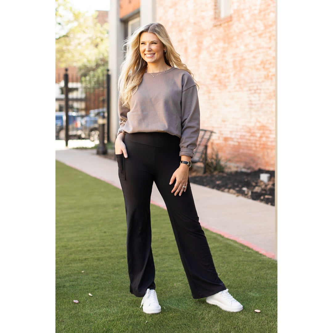 The Madison - Black Straight Leg Leggings with Pockets-JuliaRoseWholesale-[option4]-[option5]-[option6]-[option7]-[option8]-Shop-Boutique-Clothing-for-Women-Online