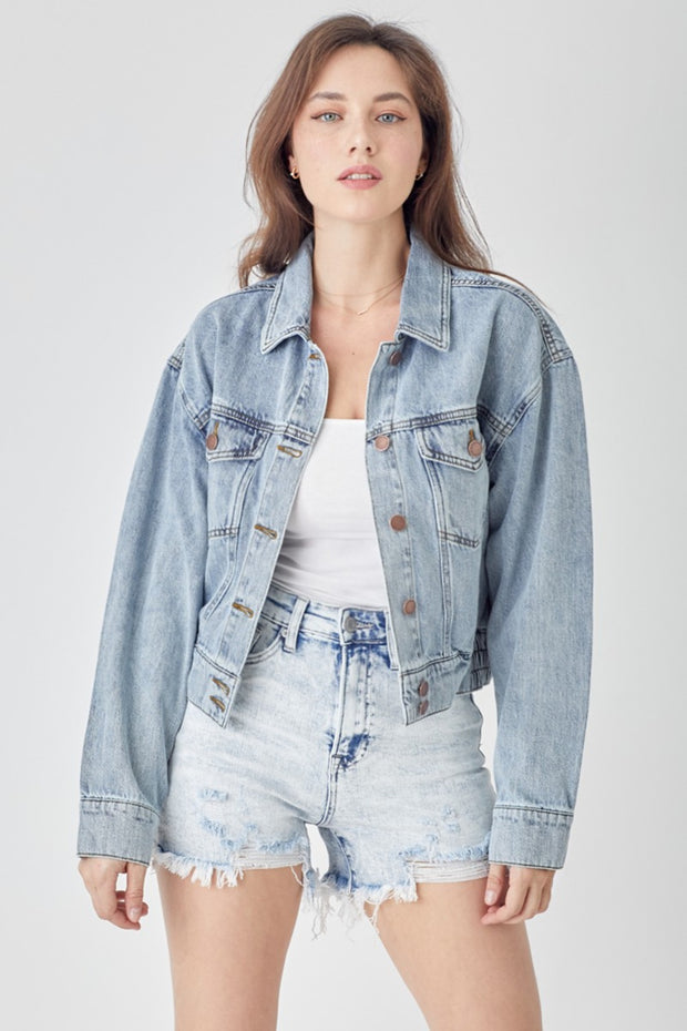 RISEN Button Down Cropped Denim Jacket-Trendsi-Light-S-[option4]-[option5]-[option6]-[option7]-[option8]-Shop-Boutique-Clothing-for-Women-Online