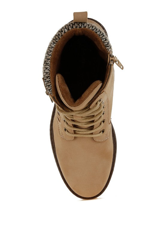 Mahisha Knitted Collar Zip-Up Hiker Boots-Rag Company-[option4]-[option5]-[option6]-[option7]-[option8]-Shop-Boutique-Clothing-for-Women-Online