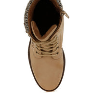 Mahisha Knitted Collar Zip-Up Hiker Boots-Rag Company-[option4]-[option5]-[option6]-[option7]-[option8]-Shop-Boutique-Clothing-for-Women-Online