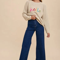 Annie Wear HELLO Embroidered Raglan Sleeve Sweater-Sweaters-Trendsi-[option4]-[option5]-[option6]-[option7]-[option8]-Shop-Boutique-Clothing-for-Women-Online