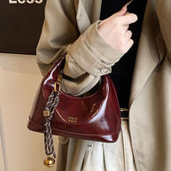 Leather Crossbody Bag with Charm-handbag-Trendsi-Deep Red-One Size-[option4]-[option5]-[option6]-[option7]-[option8]-Shop-Boutique-Clothing-for-Women-Online