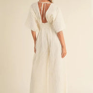 MABLE Fluffy Deep V Neck Wide Leg Jumpsuit-Jumpsuits-Trendsi-[option4]-[option5]-[option6]-[option7]-[option8]-Shop-Boutique-Clothing-for-Women-Online