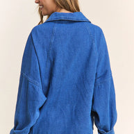 J.NNA Snap Down Long Sleeve Denim Shacket-Womens Outerwear/Shacket-Trendsi-[option4]-[option5]-[option6]-[option7]-[option8]-Shop-Boutique-Clothing-for-Women-Online