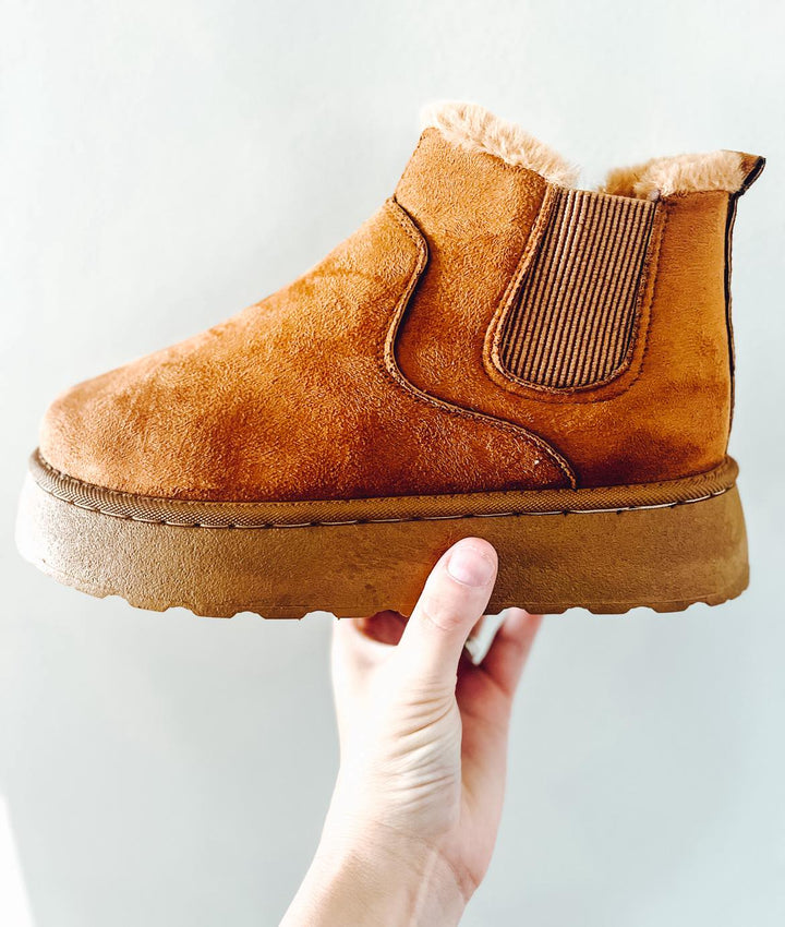 PREORDER: RERUN The Vicki Suede Platform Booties-Womens Shoe-Forever3A.M-Caramel-6-[option4]-[option5]-[option6]-[option7]-[option8]-Shop-Boutique-Clothing-for-Women-Online