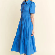 Jade By Jane Short Sleeve Button Down Midi Dress-Dresses-Trendsi-[option4]-[option5]-[option6]-[option7]-[option8]-Shop-Boutique-Clothing-for-Women-Online