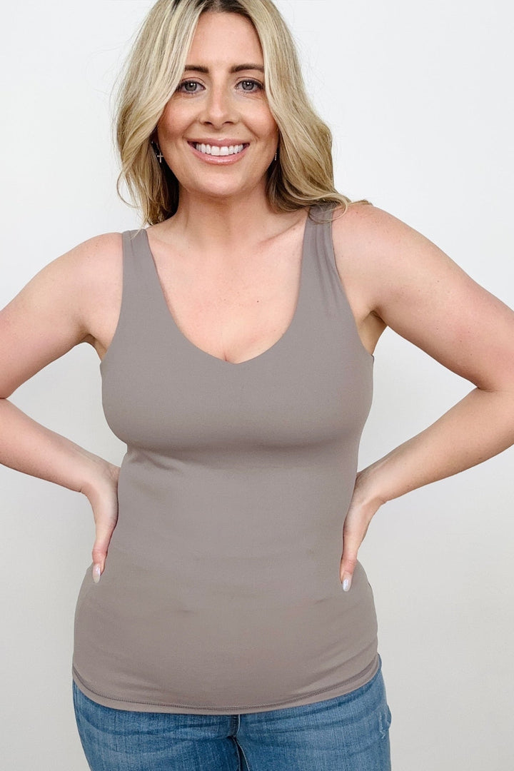 11 Colors - FawnFit Long Length Lift Tank 2.0 with Built-in Bra-Tank Tops & Camis-Kiwidrop-Taupe-S-[option4]-[option5]-[option6]-[option7]-[option8]-Shop-Boutique-Clothing-for-Women-Online