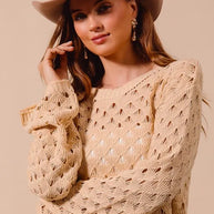 SO ME Geometric Pattern Open Knit Lightweight Sweater-Sweaters-Trendsi-[option4]-[option5]-[option6]-[option7]-[option8]-Shop-Boutique-Clothing-for-Women-Online