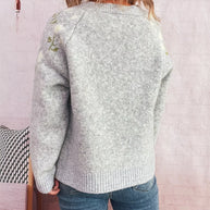 Flower Button Up Long Sleeve Cardigan-Cardigan-Trendsi-[option4]-[option5]-[option6]-[option7]-[option8]-Shop-Boutique-Clothing-for-Women-Online