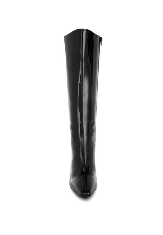 Warley Patent Faux Leather Calf Boots-Rag Company-[option4]-[option5]-[option6]-[option7]-[option8]-Shop-Boutique-Clothing-for-Women-Online