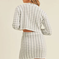 MABLE Houndstooth Cropped Knit Cardigan and Mini Skirt Set-sets-Trendsi-[option4]-[option5]-[option6]-[option7]-[option8]-Shop-Boutique-Clothing-for-Women-Online