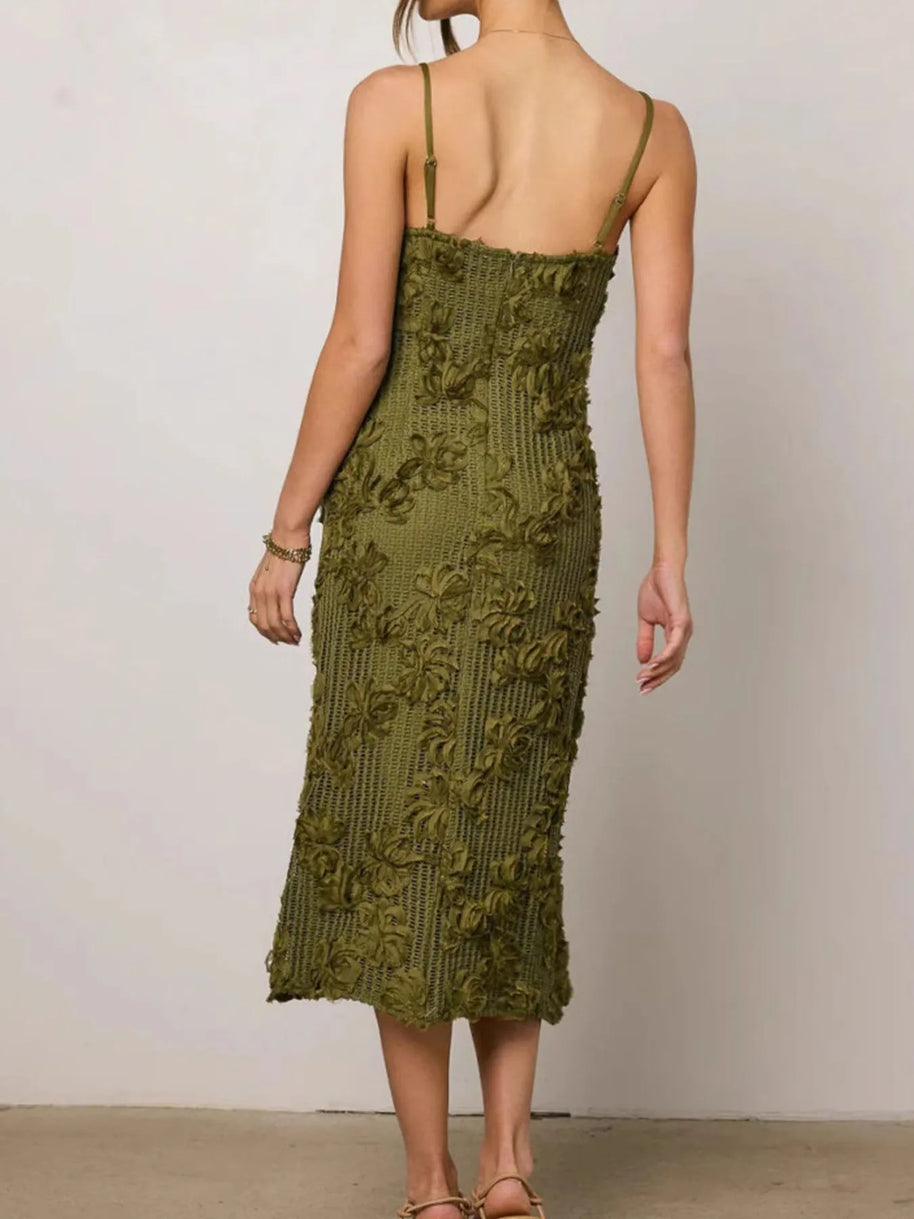 Flower Textured Midi Cami Dress-Dresses-Trendsi-[option4]-[option5]-[option6]-[option7]-[option8]-Shop-Boutique-Clothing-for-Women-Online