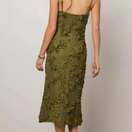 Flower Textured Midi Cami Dress-Dresses-Trendsi-[option4]-[option5]-[option6]-[option7]-[option8]-Shop-Boutique-Clothing-for-Women-Online