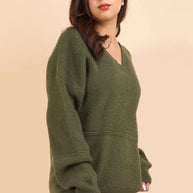 VERY J Seam Detail Drop Shoulder Hooded Sweater-sweater-Trendsi-[option4]-[option5]-[option6]-[option7]-[option8]-Shop-Boutique-Clothing-for-Women-Online