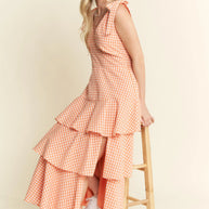 Jade By Jane Sleeveless Gingham Print Tiered Midi Dress-Dresses-Trendsi-[option4]-[option5]-[option6]-[option7]-[option8]-Shop-Boutique-Clothing-for-Women-Online