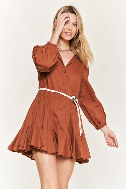 SOLID FLARE SHIRT DRESS-Jade By Jane-[option4]-[option5]-[option6]-[option7]-[option8]-Shop-Boutique-Clothing-for-Women-Online