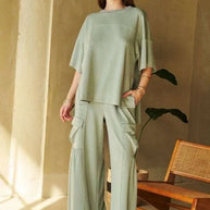 Davi & Dani Drawstring Ruched Detail Wide Leg Pants-Pants-Trendsi-[option4]-[option5]-[option6]-[option7]-[option8]-Shop-Boutique-Clothing-for-Women-Online