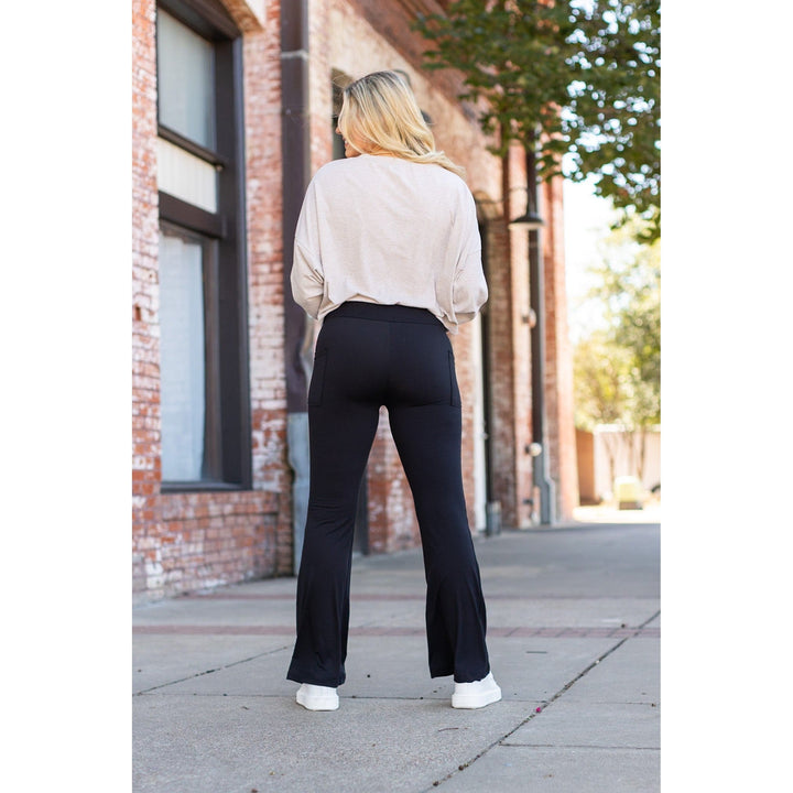 The Vanessa - 27" Black Bootcut Leggings-JuliaRoseWholesale-[option4]-[option5]-[option6]-[option7]-[option8]-Shop-Boutique-Clothing-for-Women-Online