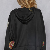 POL Peace Patch Floral Long Sleeve Hoodie-Sweatshirts & Hoodies-Trendsi-[option4]-[option5]-[option6]-[option7]-[option8]-Shop-Boutique-Clothing-for-Women-Online