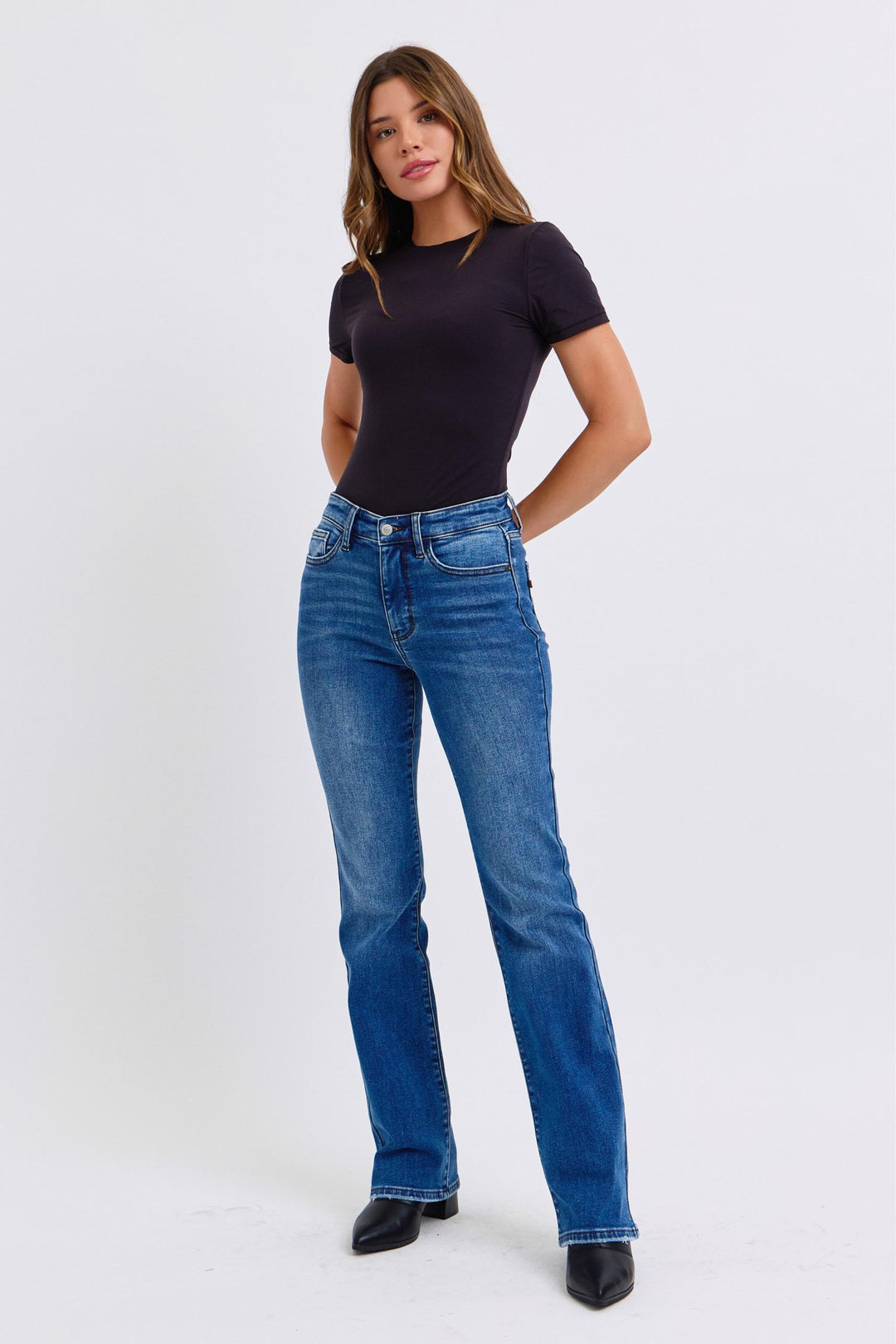 Judy Blue Mid-Rise Bootcut Jeans with Thermal Lining-Trendsi-[option4]-[option5]-[option6]-[option7]-[option8]-Shop-Boutique-Clothing-for-Women-Online